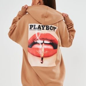 Playboy X Missguided Magazine Print Oversized Hoodie Dress